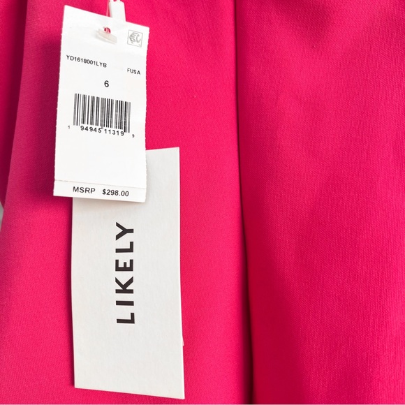 Pink Feather Mini Dress - NWT Likely Katy | Size 6 | Hot Pink Party Dress - Picture 2 of 9